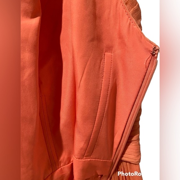 JCrew Silk Sheer Chiffon Heidi Gown- Pastel Coral Formal Bridesmaid Dress-size 2 - Picture 7 of 15